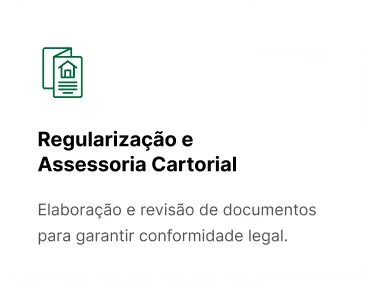 Ícone de documentos com selo de casa em silhueta verde e preto.