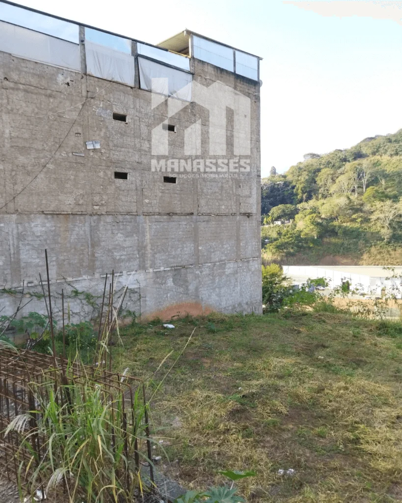 Imagem de lote urbano à venda em Manhuaçu-MG, na Avenida Castelo Branco, com terreno plano, vegetação baixa e vista para área verde e BR-262. Ideal para uso comercial ou residencial.